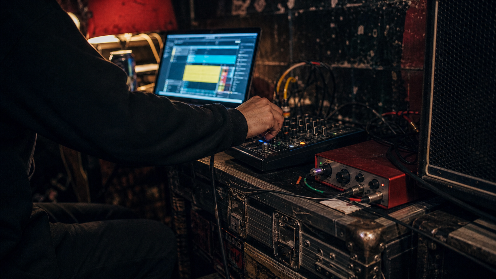 Manchester record room and music producer workspace